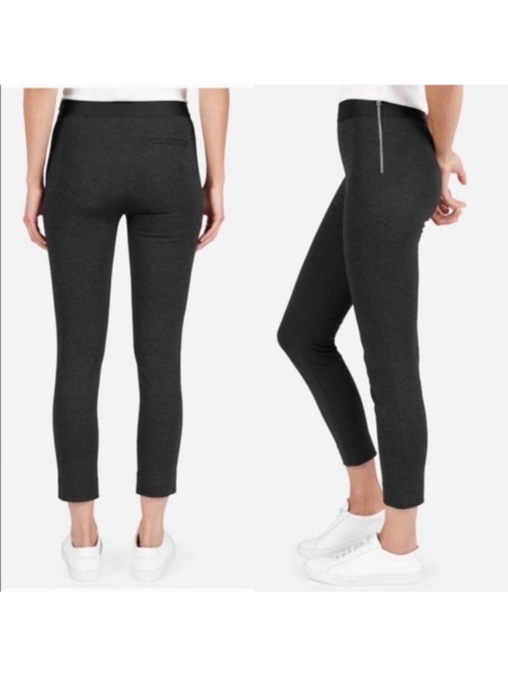 Everlane The Women’s Ponte Slim Pant Black Dark Heather Gray NEW xs